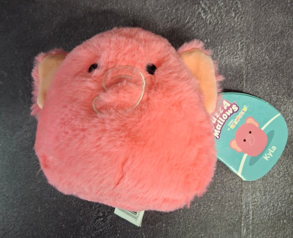 Squishmallows Fuzz-A-Mallows Kyla Pink Elephant 5 Inch Plush NWT 2024